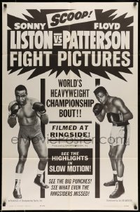 5c036 LISTON VS PATTERSON FIGHT PICTURES 1sh '63 world heavyweight championship boxing bout, rare!