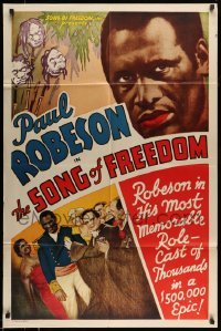 5c045 SONG OF FREEDOM 1sh '38 Paul Robeson in his most memorable role, a $500,000 epic, rare!