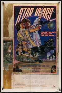 5c047 STAR WARS signed style D NSS style 1sh 1978 by Carrie Fisher, cool art by Struzan & White!