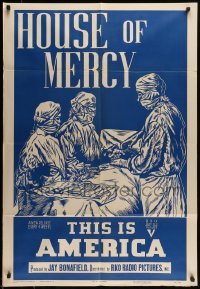 5c048 THIS IS AMERICA: HOUSE OF MERCY 1sh '50 cool art, community hospitals serving locals, rare!
