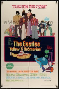 5c054 YELLOW SUBMARINE 1sh 1968 psychedelic art, John, Paul, Ringo & George, 11 song style