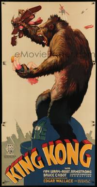 5d277 KING KONG S2 recreation 3sh 1997 classic art of the fierce ape on Empire State Building!