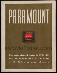 5d022 PARAMOUNT 1934-35/1935-36 campaign book '35 acknowledged leader in 1935 will also be in 1936
