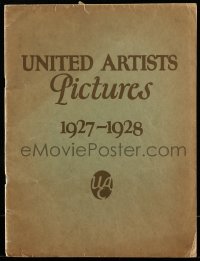 5d028 UNITED ARTISTS 1927-28 campaign book '26 wonderful full-page art of Chaplin, Keaton & more!