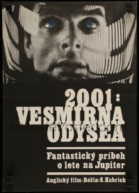5d194 2001: A SPACE ODYSSEY Slovak 11x16 '70 Stanley Kubrick, classic close up of Keir Dullea!