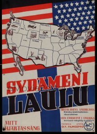 5d198 SYDAMENI LAULU Finnish '48 TK art of the United States, Finnish immigrants to America!