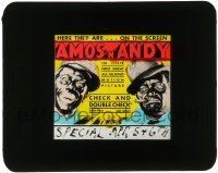 5d005 CHECK & DOUBLE CHECK glass slide '30 great art of Amos 'n' Andy in the only movie adaptation!