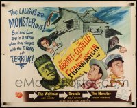 5d134 ABBOTT & COSTELLO MEET FRANKENSTEIN style B 1/2sh '48 the Wolfman & Dracula after Bud & Lou!