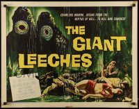 5d140 GIANT LEECHES 1/2sh '59 rising from the depths of Hell to kill and conquer, cool horror art!