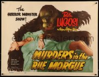 5d100 MURDERS IN THE RUE MORGUE 1/2sh R48 Bela Lugosi, giant fake ape over sexy Sidney Fox!