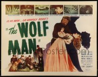 5d102 WOLF MAN 1/2sh R48 is Lon Chaney Jr. man or unholy beast, Universal horror, ultra rare!