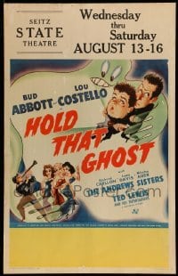 5d070 HOLD THAT GHOST WC '41 great artwork of scared Bud Abbott & Lou Costello + Andrews Sisters!