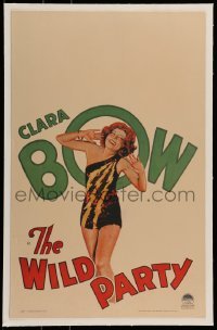 5d080 WILD PARTY linen WC '29 hear Clara Bow's voice in this all-talking picture, sexy artwork!