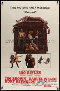 5f143 100 RIFLES style A 1sh '69 Jim Brown, Raquel Welch & Burt Reynolds!
