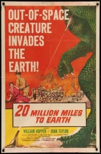 5f145 20 MILLION MILES TO EARTH style A 1sh '57 out-of-space creature invades the Earth, cool art!