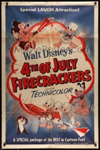 5f151 4TH OF JULY FIRECRACKERS 1sh '53 Mickey Mouse, Donald Duck & nephews, Pluto, Disney cartoon!