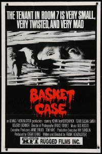 5f191 BASKET CASE 1sh '82 the tenant in room 7 is very small, very twisted & VERY mad!