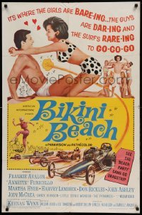 5f206 BIKINI BEACH 1sh '64 Frankie Avalon, Annette Funicello, sexy Martha Hyer!