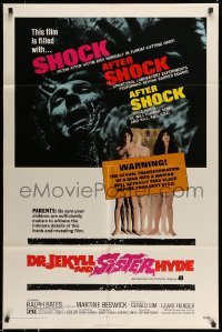 5f355 DR. JEKYLL & SISTER HYDE 1sh '72 sexual transformation of man to woman actually takes place!