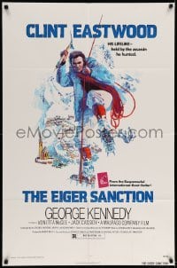 5f368 EIGER SANCTION 1sh '75 Clint Eastwood's lifeline was held by the assassin he hunted!