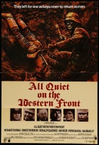 5f007 ALL QUIET ON THE WESTERN FRONT English 1sh '79 Richard Thomas, WWI trench action art!