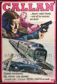 5f024 CALLAN English 1sh '74 Edward Woodward doesn't make friends and all of his enemies are dead!