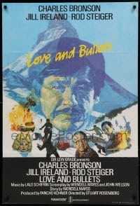 5f082 LOVE & BULLETS English 1sh '79 Charles Bronson, Jill Ireland, Rod Steiger, different!