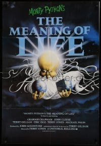 5f093 MONTY PYTHON'S THE MEANING OF LIFE English 1sh '83 different art of God creating Earth!
