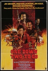 5f101 ONE DOWN, TWO TO GO English 1sh '82Fred Williamson, Richard Roundtree, Jim Kelly & Brown!