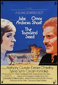 5f132 TAMARIND SEED English 1sh '74 close-up art of lovers Julie Andrews & Omar Sharif!