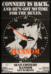 5f110 RANSOM English 1sh '75 Sean Connery has no time for the rules, Terrorists!