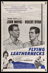 5f397 FLYING LEATHERNECKS military 1sh R60s different art of John Wayne, Howard Hughes