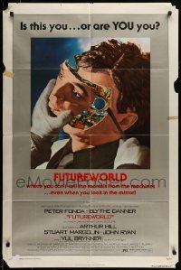 5f408 FUTUREWORLD 1sh '76 AIP, a world where you can't tell the mortals from the machines!