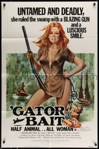 5f412 GATOR BAIT 1sh '74 Beverly Sebastion, Claudia Jennings, half animal, all woman!