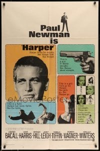 5f438 HARPER 1sh '66 Pamela Tiffin, Paul Newman has many fights & does it better!