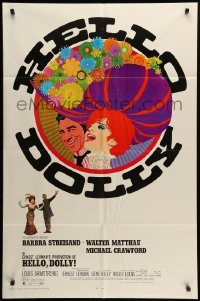 5f452 HELLO DOLLY 1sh '69 Barbra Streisand & Walter Matthau by Richard Amsel, Roadshow!