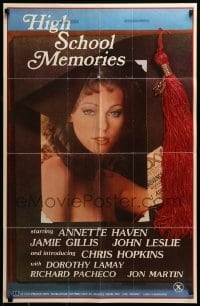 5f460 HIGH SCHOOL MEMORIES 24x37 1sh '81 Jamie Gillis, cool image of sexy Annette Haven!