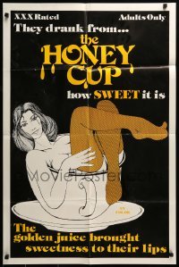 5f464 HONEY CUP 25x38 1sh '77 super sexy girl-in-cup artwork, how sweet it is!