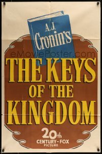 5f507 KEYS OF THE KINGDOM style B teaser 1sh '44 from the novel by A.J. Cronin, rare early teaser!