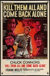 5f508 KILL THEM ALL & COME BACK ALONE int'l 1sh '70 art of Chuck Connors with gun + six top stars!
