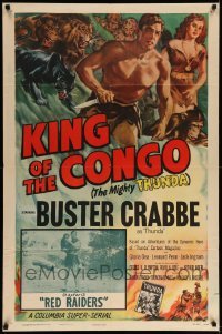 5f510 KING OF THE CONGO chapter 13 1sh '52 Crabbe as The Mighty Thunda, art by Glenn Cravath!