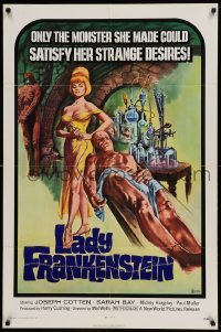 5f514 LADY FRANKENSTEIN 1sh '72 La figlia di Frankenstein, sexy Italian horror!