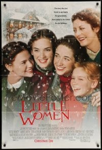 5f535 LITTLE WOMEN advance 1sh '94 Winona Ryder, Claire Danes, Susan Sarandon, Christian Bale!
