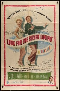 5f541 LOOK FOR THE SILVER LINING 1sh '49 art of June Haver & Ray Bolger dancing, Gordon MacRae