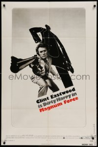 5f558 MAGNUM FORCE 1sh '73 best image of Clint Eastwood is Dirty Harry pointing his huge gun!