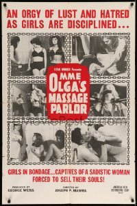 5f591 MME OLGA'S MASSAGE PARLOR 1sh '65 an orgy of lust & hatred as girls are disciplined!