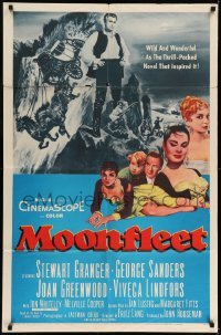 5f599 MOONFLEET 1sh '55 Fritz Lang, Stewart Granger, Joan Greenwood, sexy Viveca Lindfors!