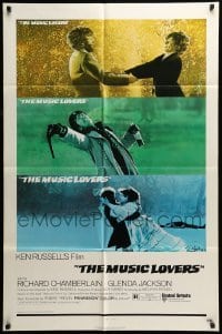 5f609 MUSIC LOVERS int'l 1sh '71 Ken Russell, Richard Chamberlain & Glenda Jackson!