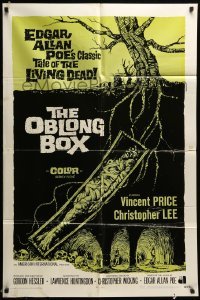 5f630 OBLONG BOX int'l 1sh '69 Edgar Allan Poe's tale of living dead, cool horror art!