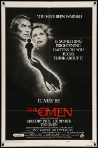 5f635 OMEN style F 1sh '76 Gregory Peck, Lee Remick, Satanic horror, you've been warned!